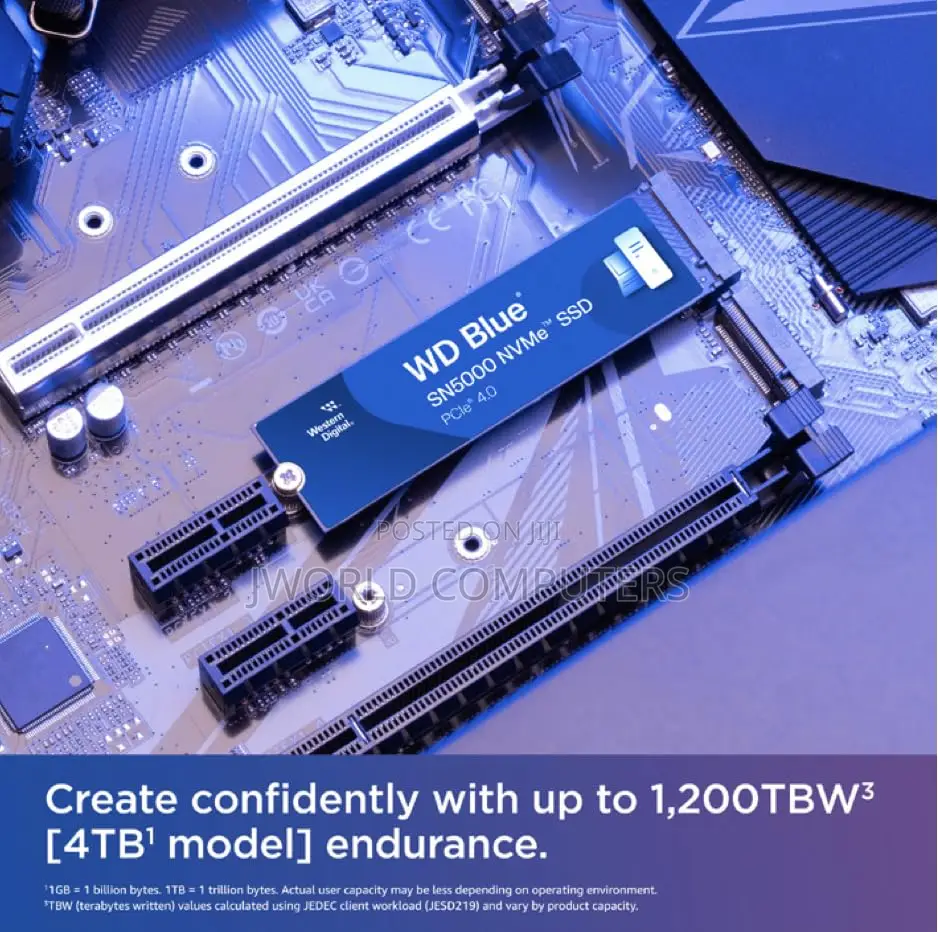 Wd Blue Sn5000 4tb Nvme SSD Gen4 Pcie M.2 2280 Up to 5500mb/S