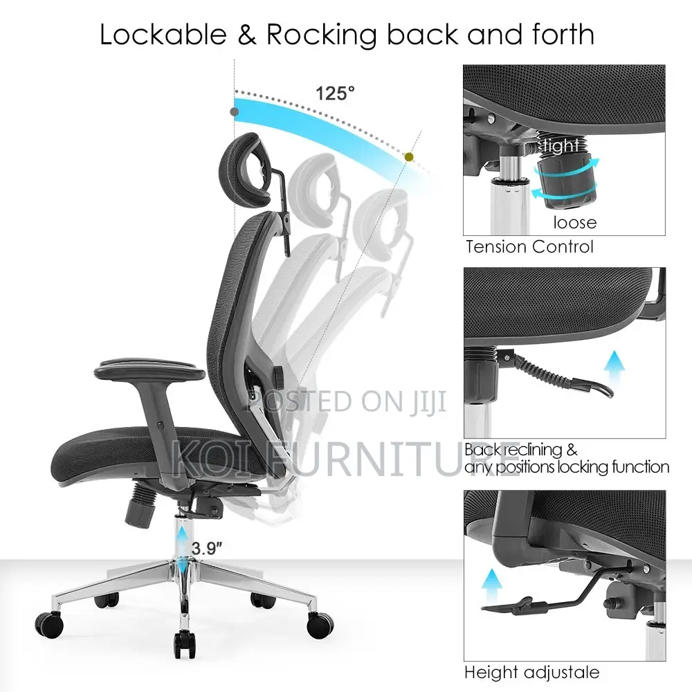 Office Chairs; High Backrest Orthopedic Office Seats