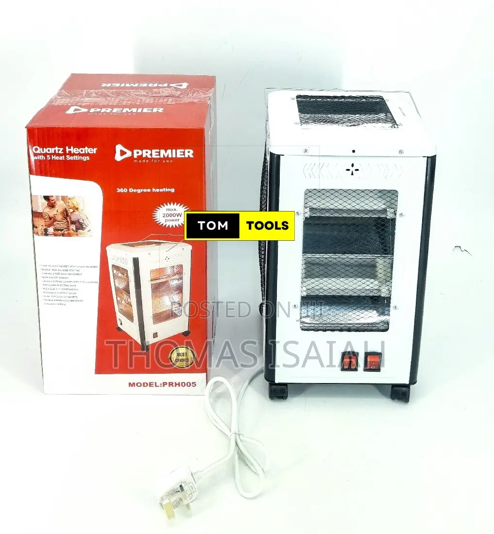 Prh005 360 Degrees 2000w Quartz Room Heater With 5 Heat Settings