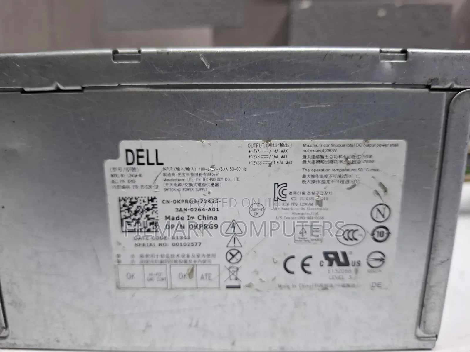 Dell 290w Power Supply for Optiplex Mt Poweredge T20 Precision T1700