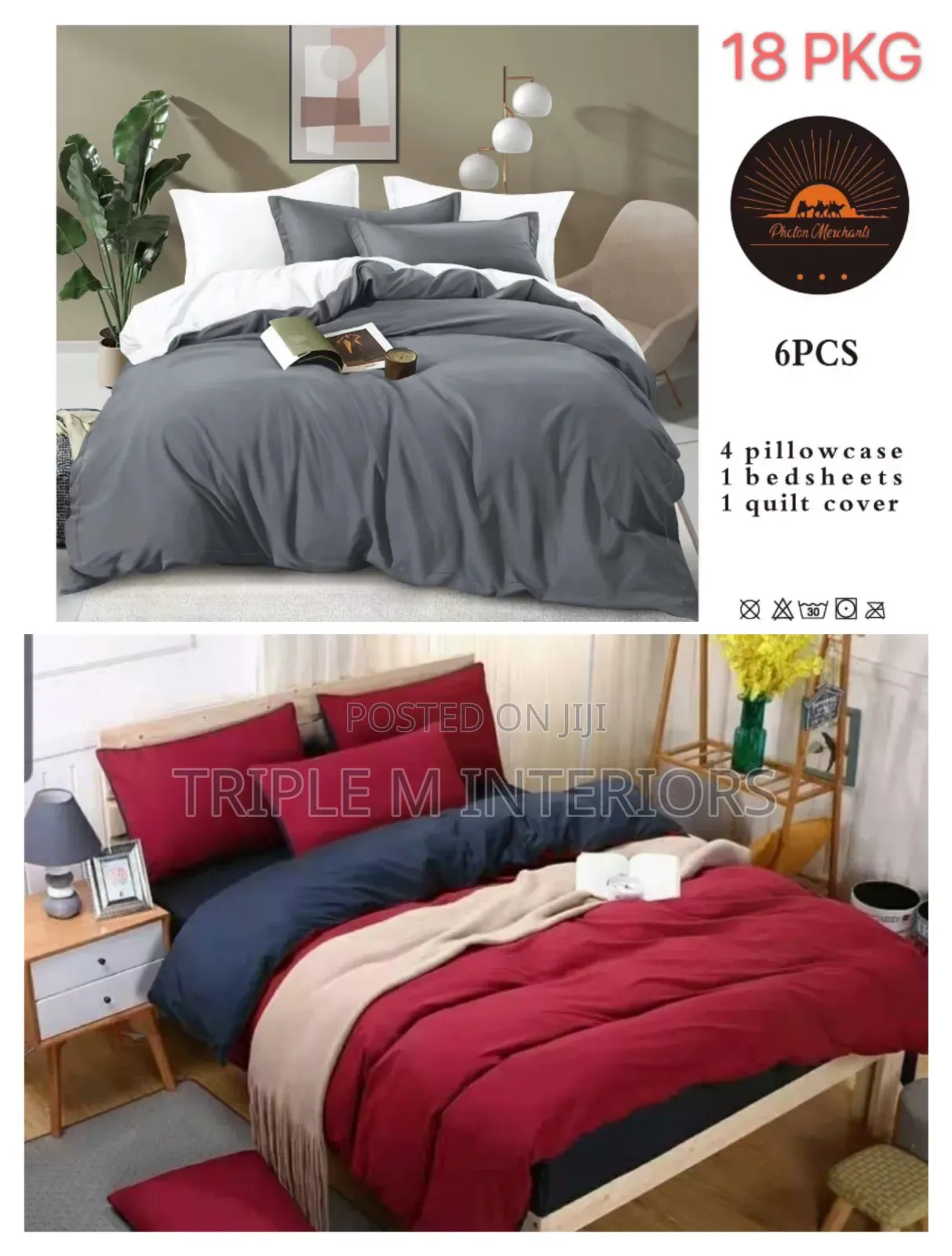 Modern 2 Sided Duvet Cover Set
