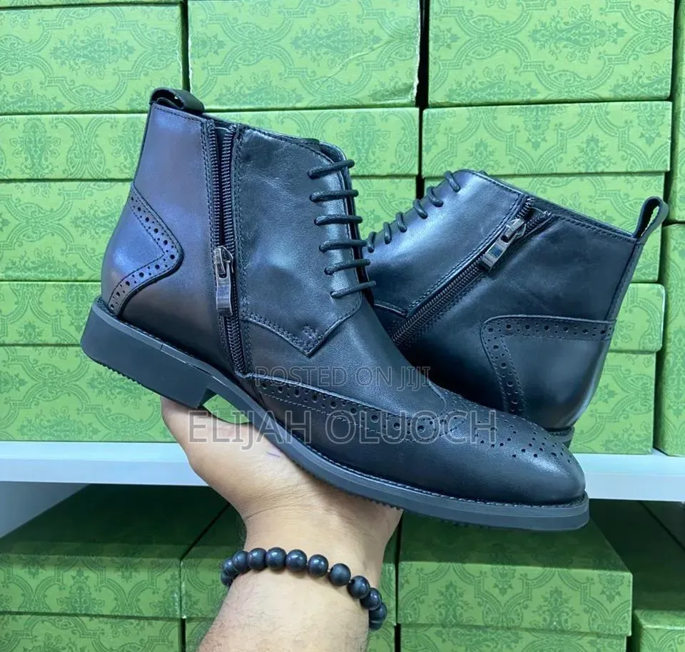 John Foster Pure Leather Black Boots