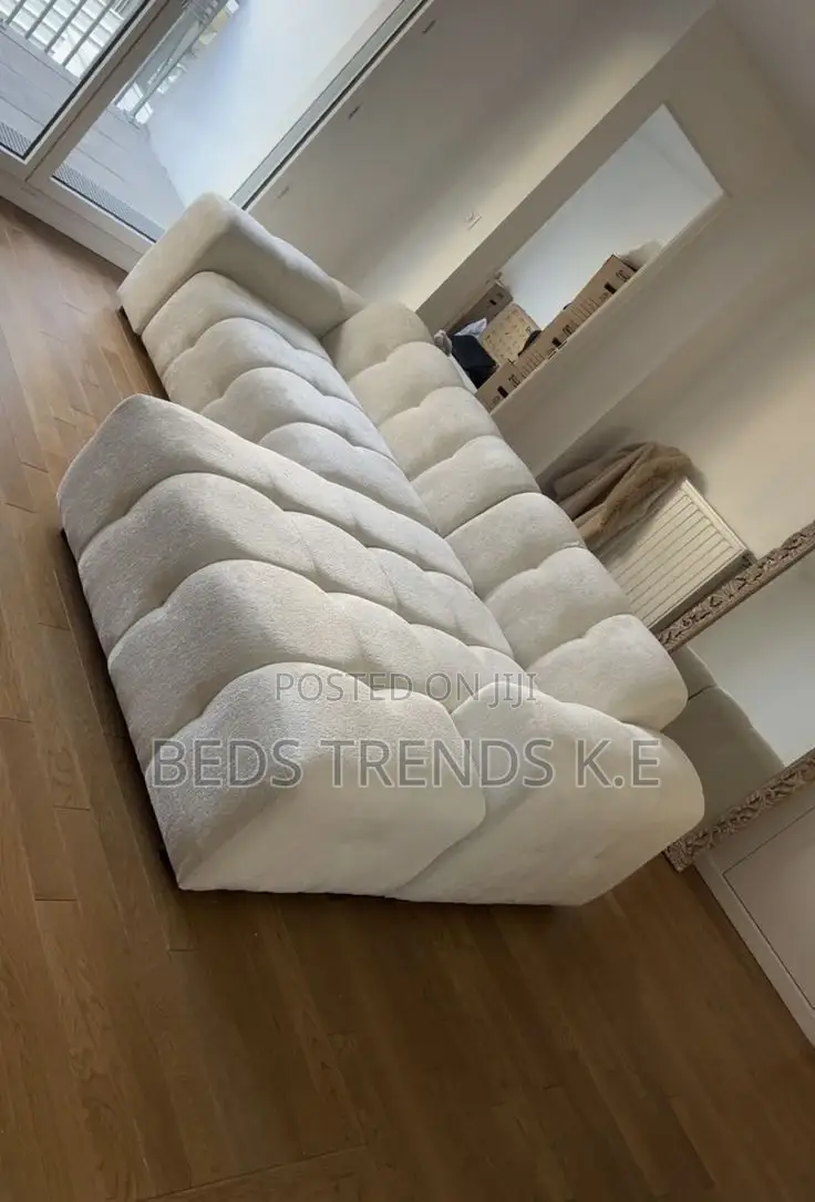 White Bubble Seat Sectional Sofa