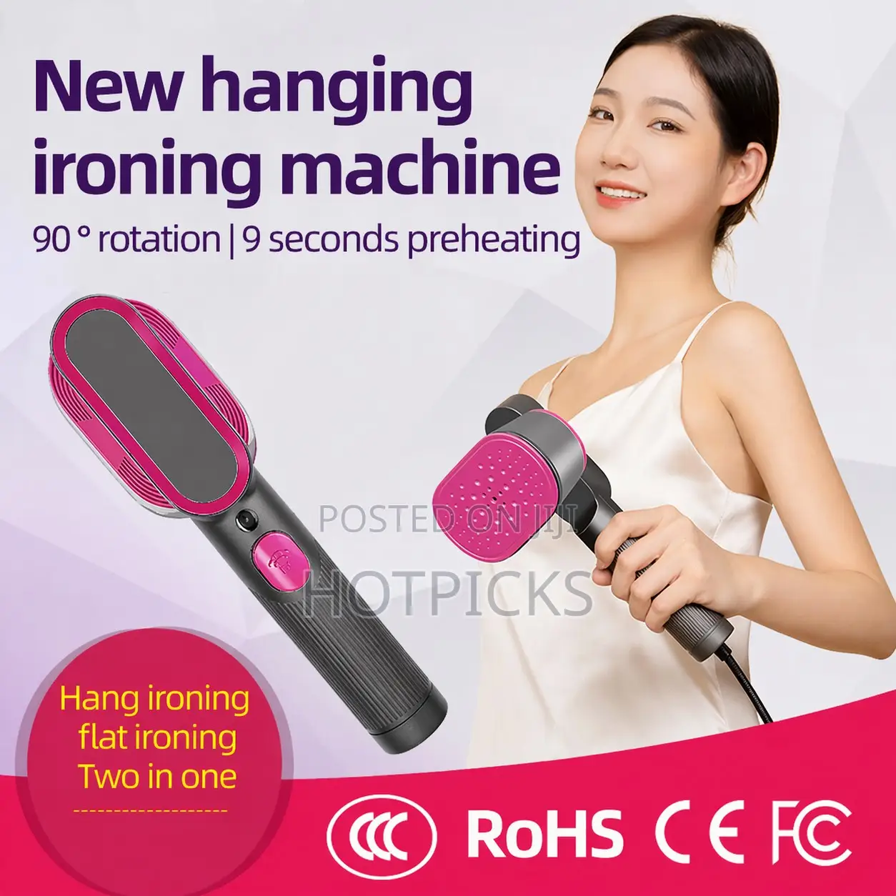 Garment Steamer Portable Handheld Steam Iron 2-in-1