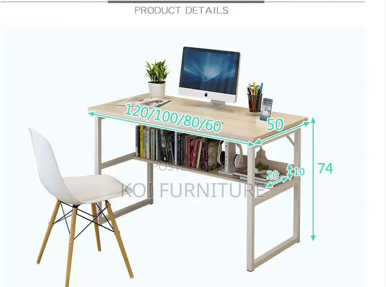 Office Desk; 1.4 Meters Ergonomic Home Office Computer Study Desk