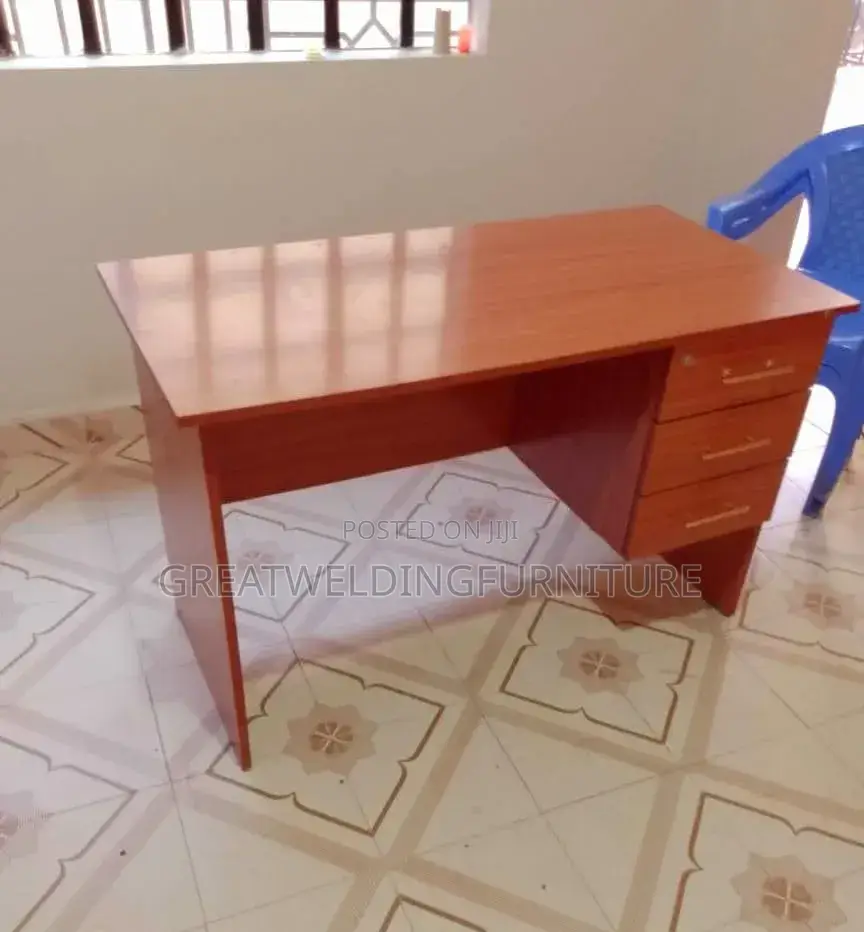 Generic 0.9m Brown Lockable Office Wooden Office Study Desk
