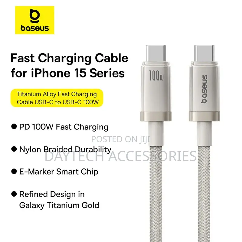 Baseus Titanium Alloy Fast Charging Cable Usb-C to Usb-C 100w 2m