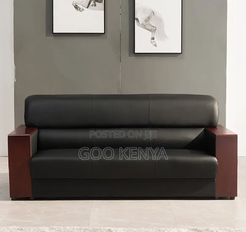Office Sofa; Premium Leather 5 Seater Office Sofa Set for Waiting Room