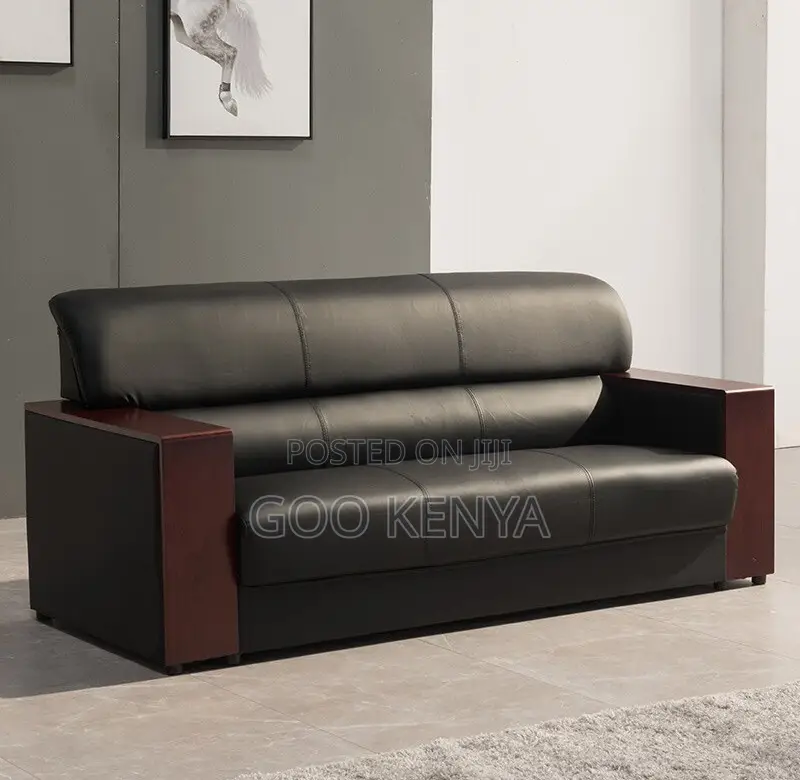 Office Sofa; Premium Leather 5 Seater Office Sofa Set for Waiting Room