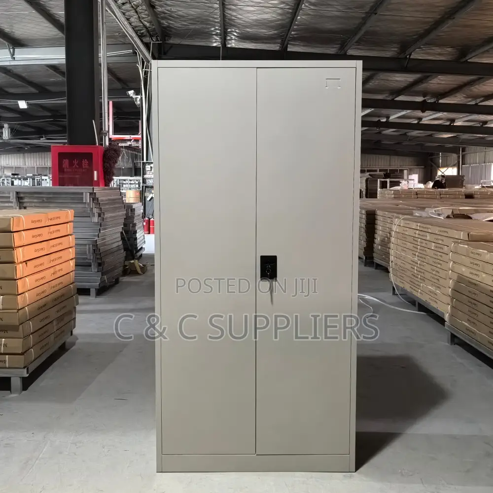 Office Cabinets; 2-Door Metallic Storage Cabinet With Shelves