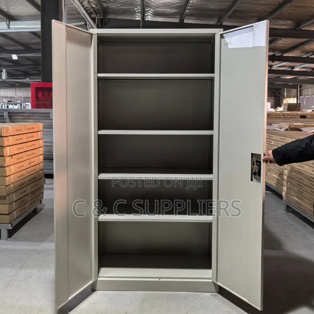 Office Cabinets; 2-Door Metallic Storage Cabinet With Shelves