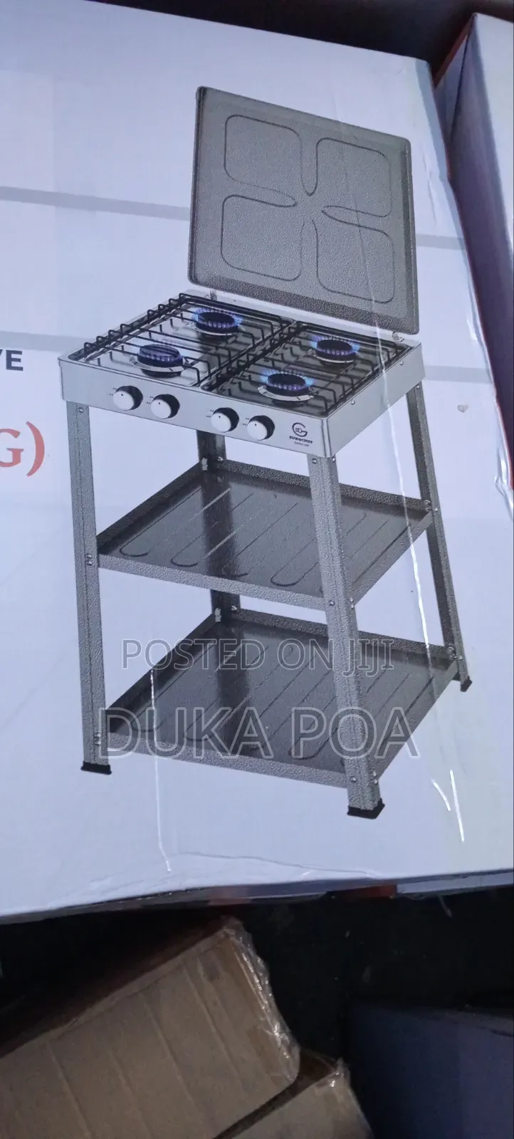 Eurochef Full Gas Cooker With Shelves Standing Cooker With Shelves