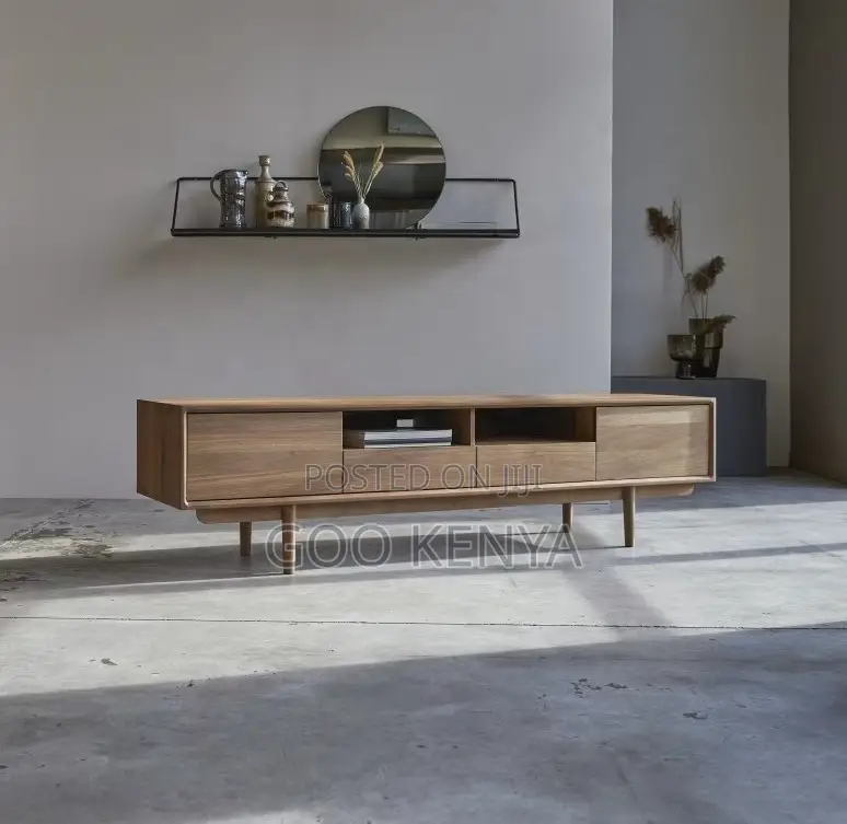 Tv Cabinet; Elegant Wooden Entertainment Tv Cabinet With Storage