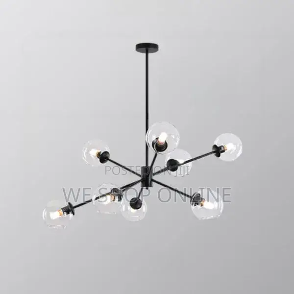 Gurt 6 Light Chandelier 40", Matte Black