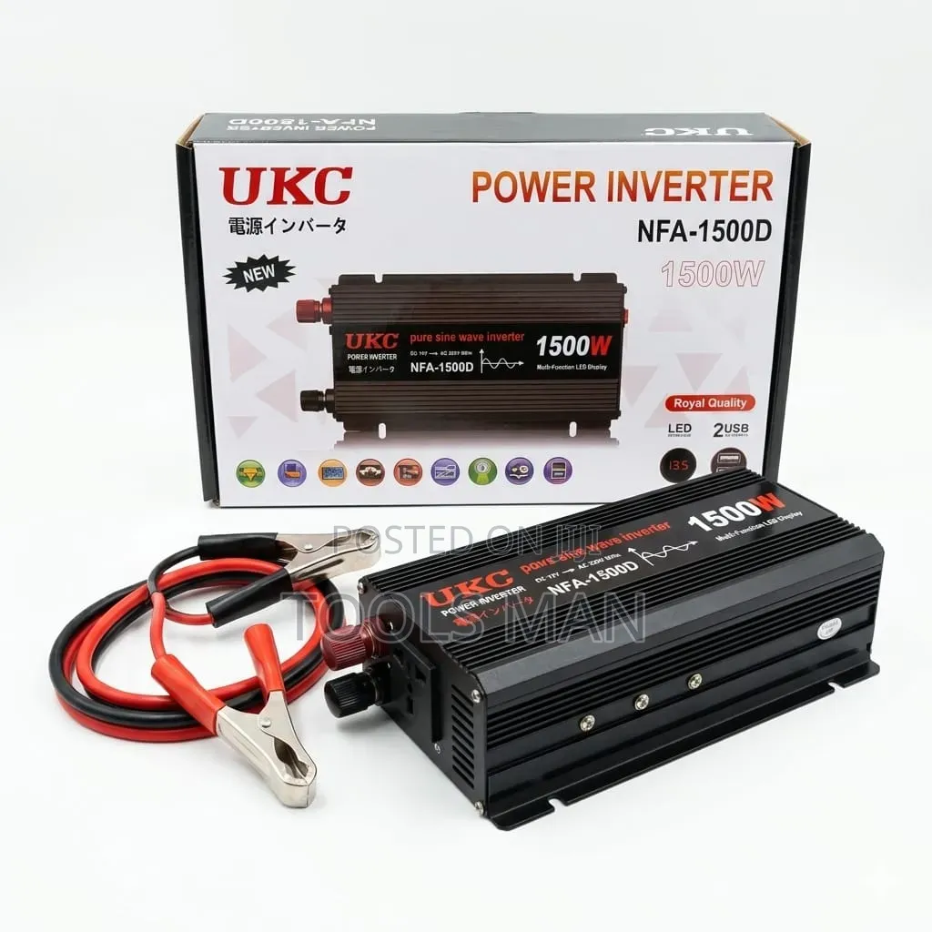 Ukc 1500w Pure Sine Wave Power Inverter Nfa-1500d - Dc 12v to Ac 220v.