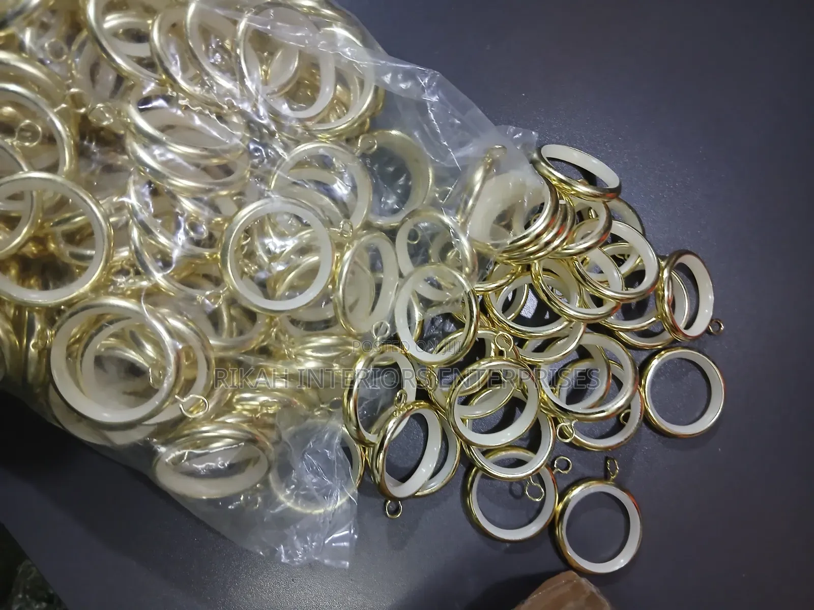 Golden Rings for Curtain Rods