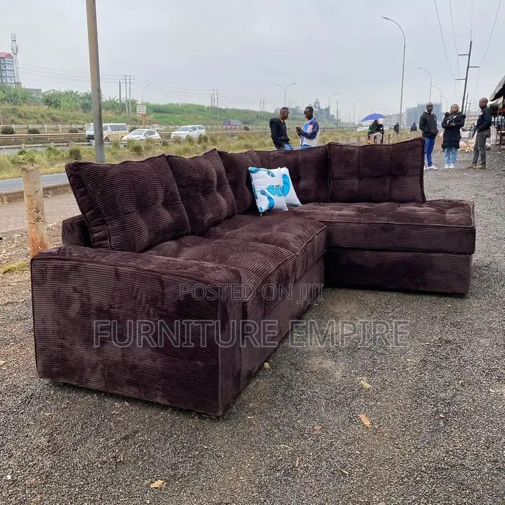 Dark Brown Corduroy Sofa
