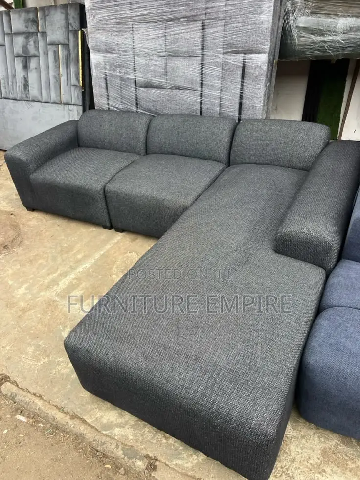 Dark Grey Chaise L-Shaped Sofa