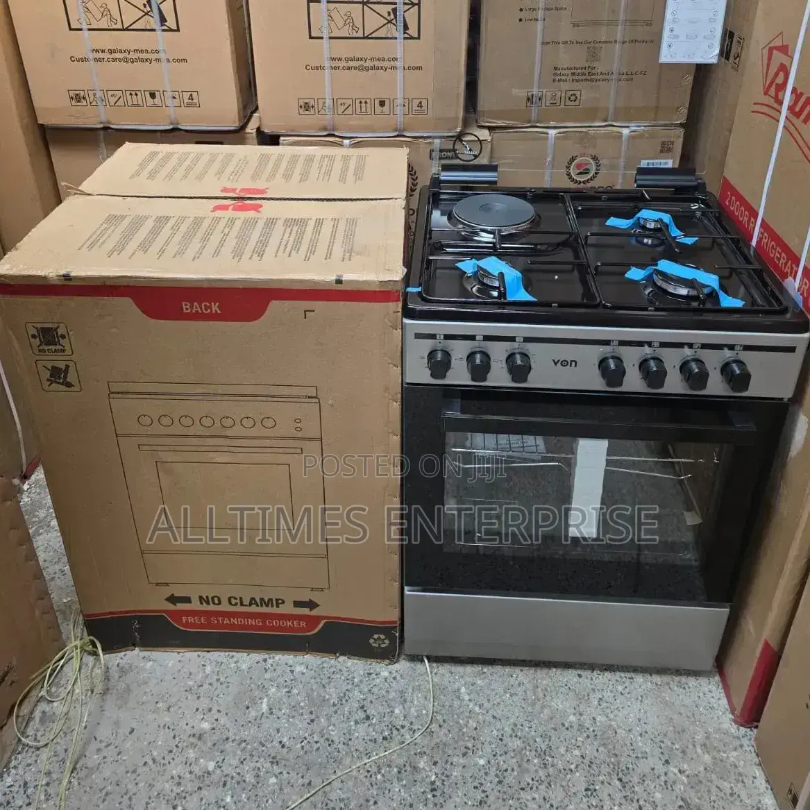 Von 60*60cm 3g+1e Standing Cooker With Electric Oven