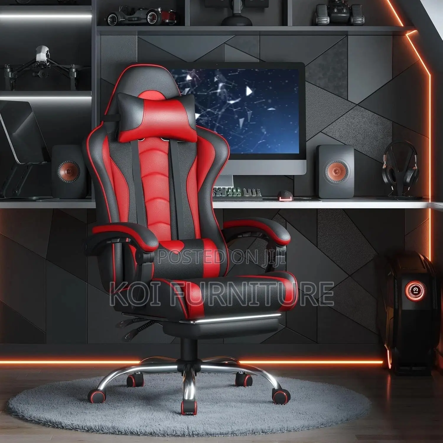 Office Chairs; Ergonomic Gaming Chair With Lumbar Support