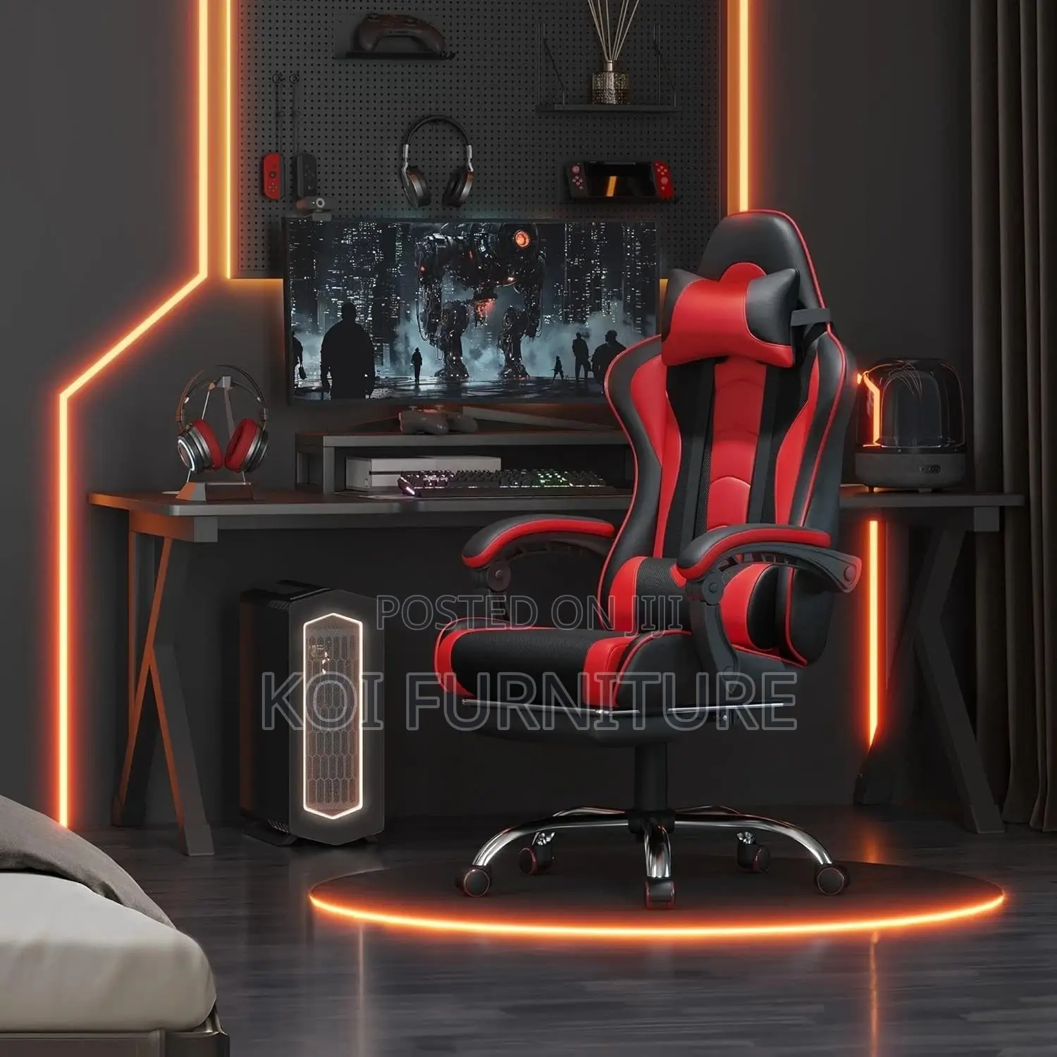 Office Chairs; Ergonomic Gaming Chair With Lumbar Support