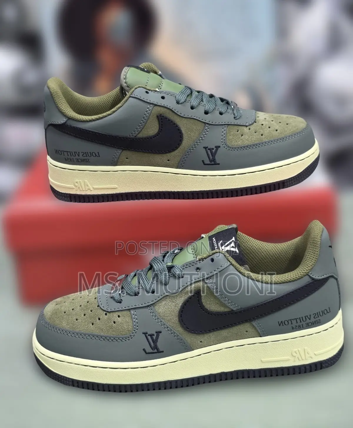 Louis Vuitton X Nike Air Force 1 Jungle Green Size 38-45