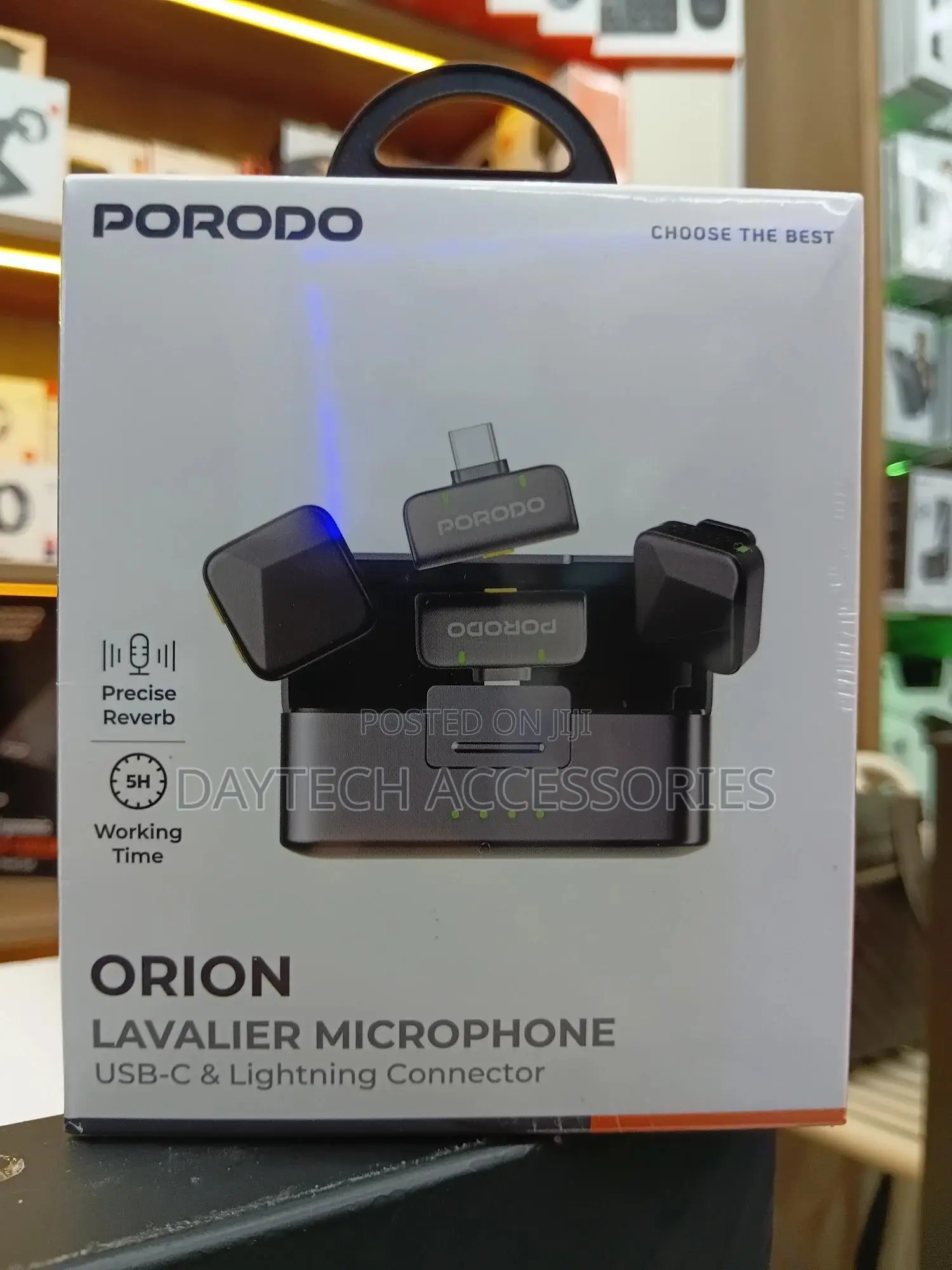 Porodo Bordeaux Orion Lavalier Type-C and Lightning Microphone