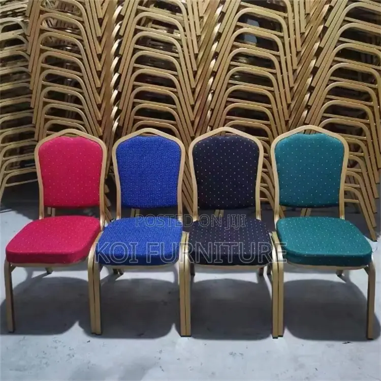 Office Chair : Red and Gold Stackable Banquet Chair,