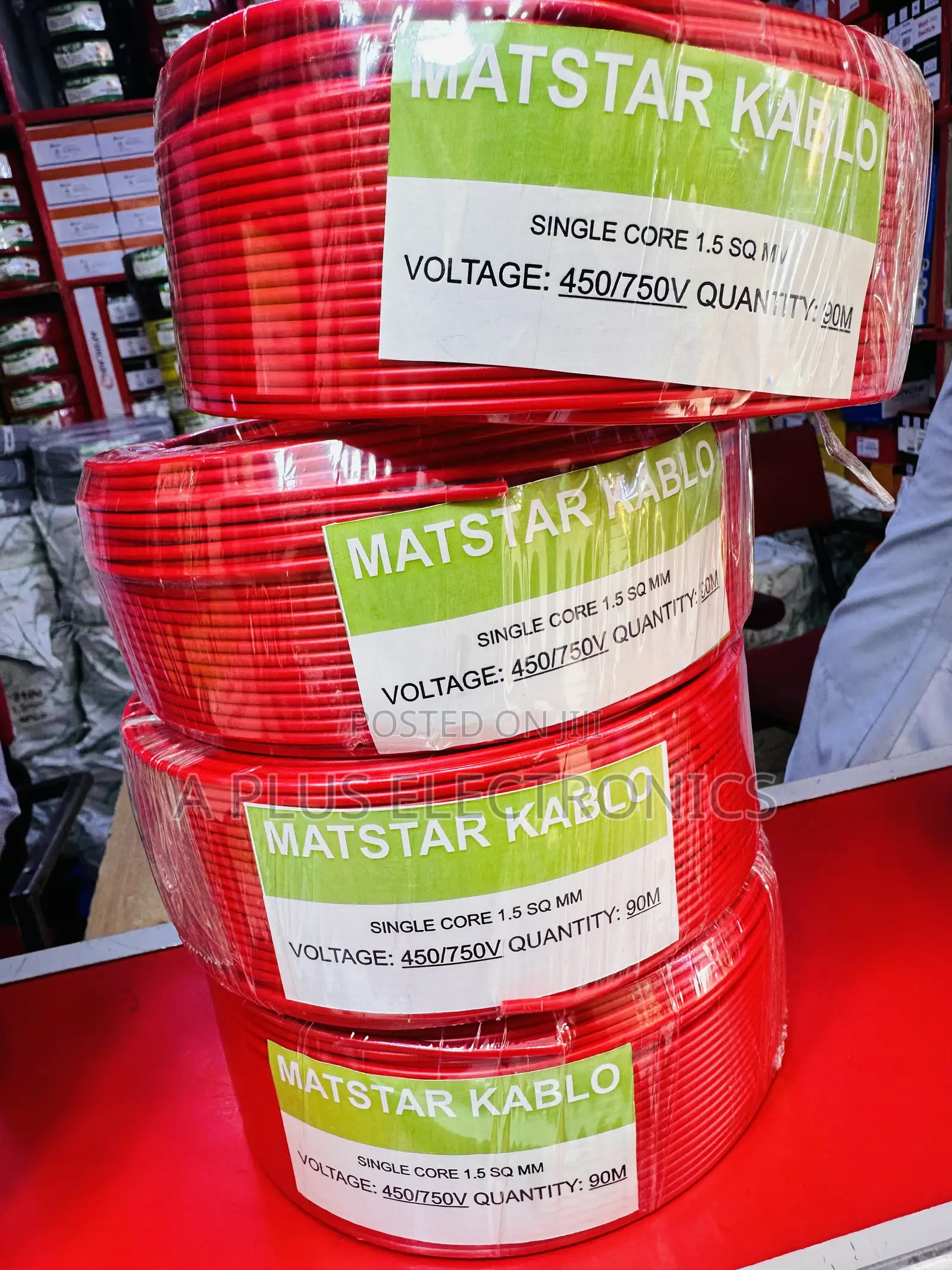 Matstar 1.5mm Single Core Electrical Cable 90m Red – Flexible Copper