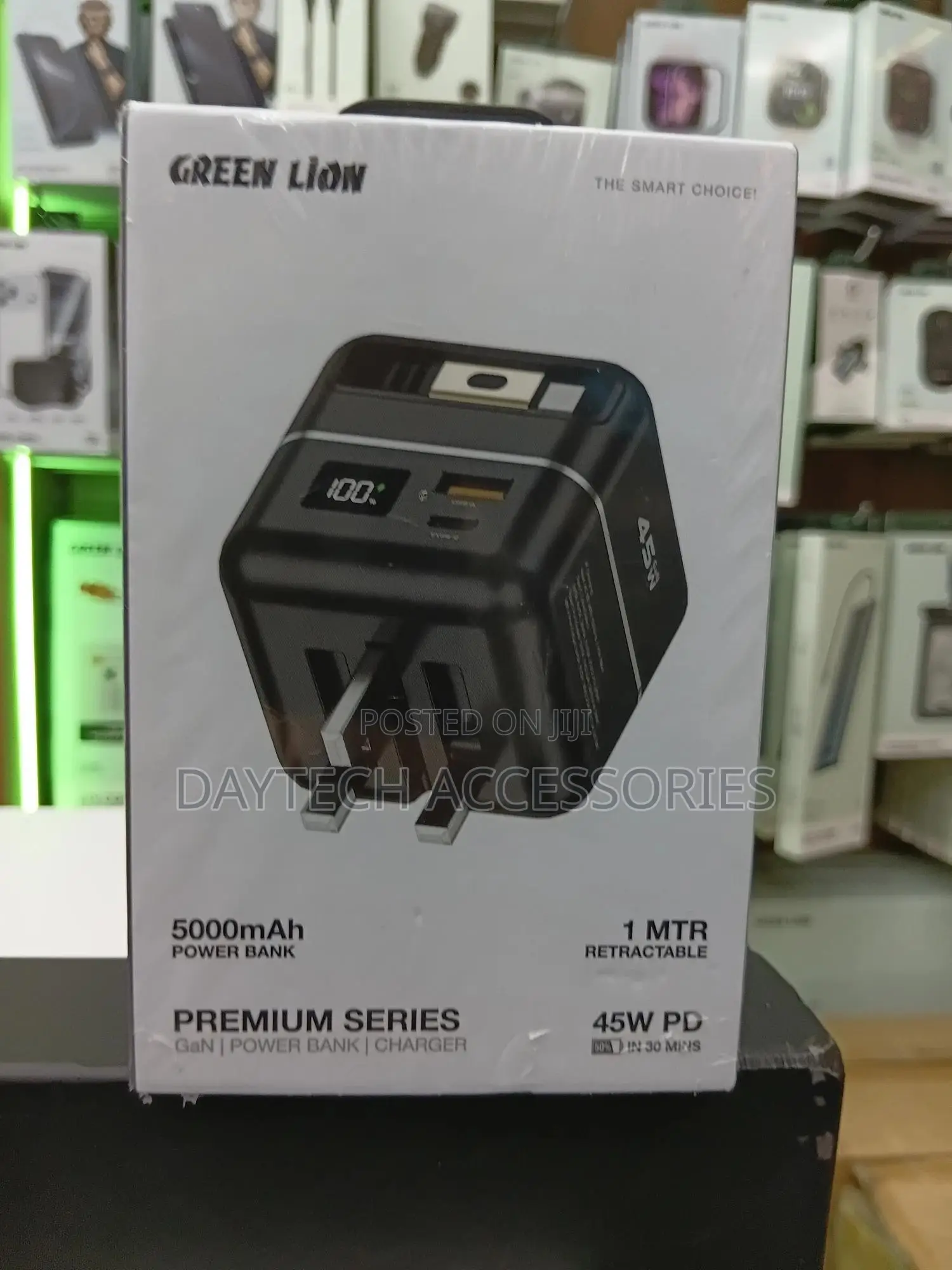Green Lion Premium Series 5000mah Gan Power Bank and Charger.