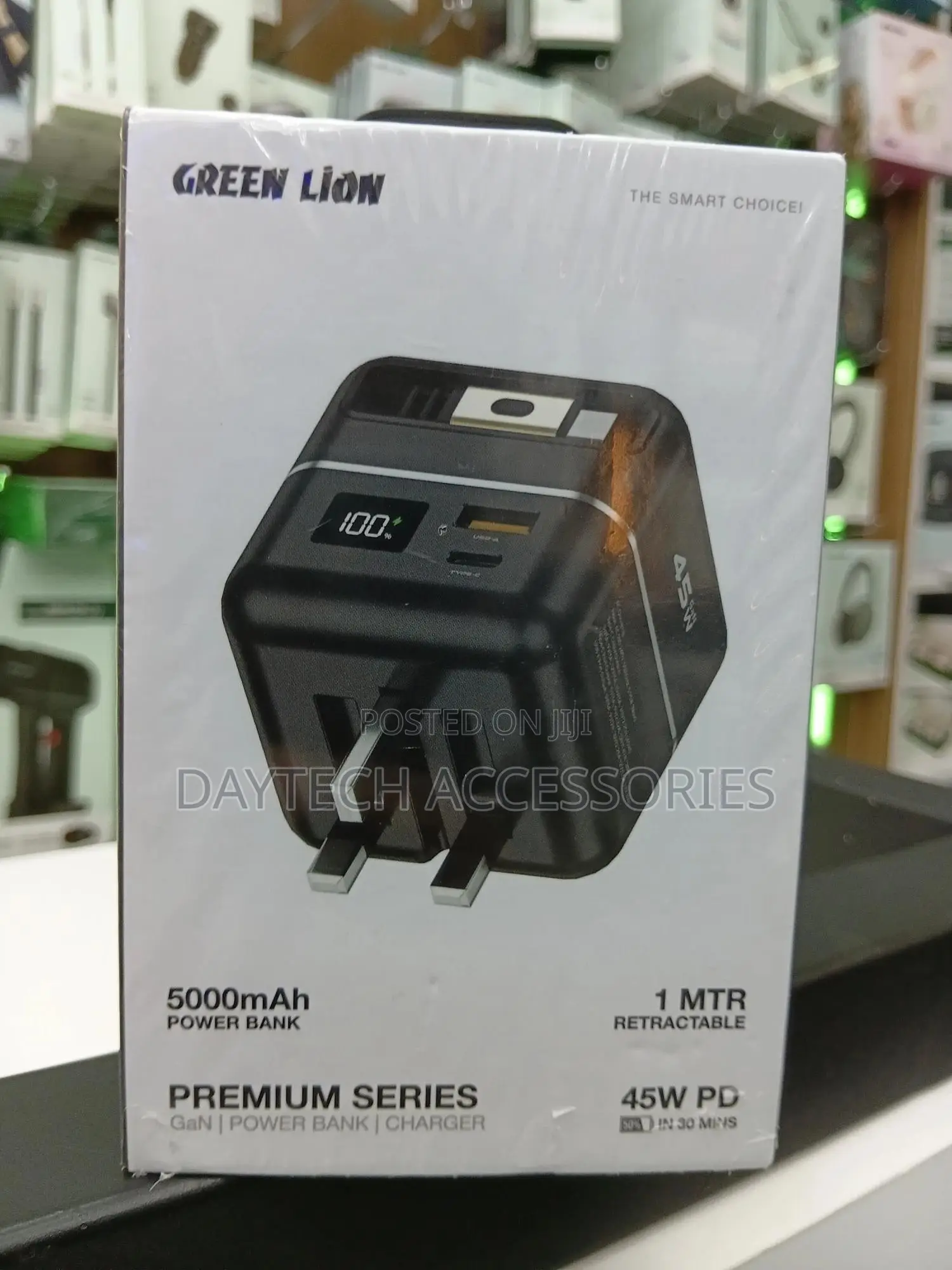 Green Lion 2-in-1 Gan Charger 5000mah Power Bank 45w Pd.