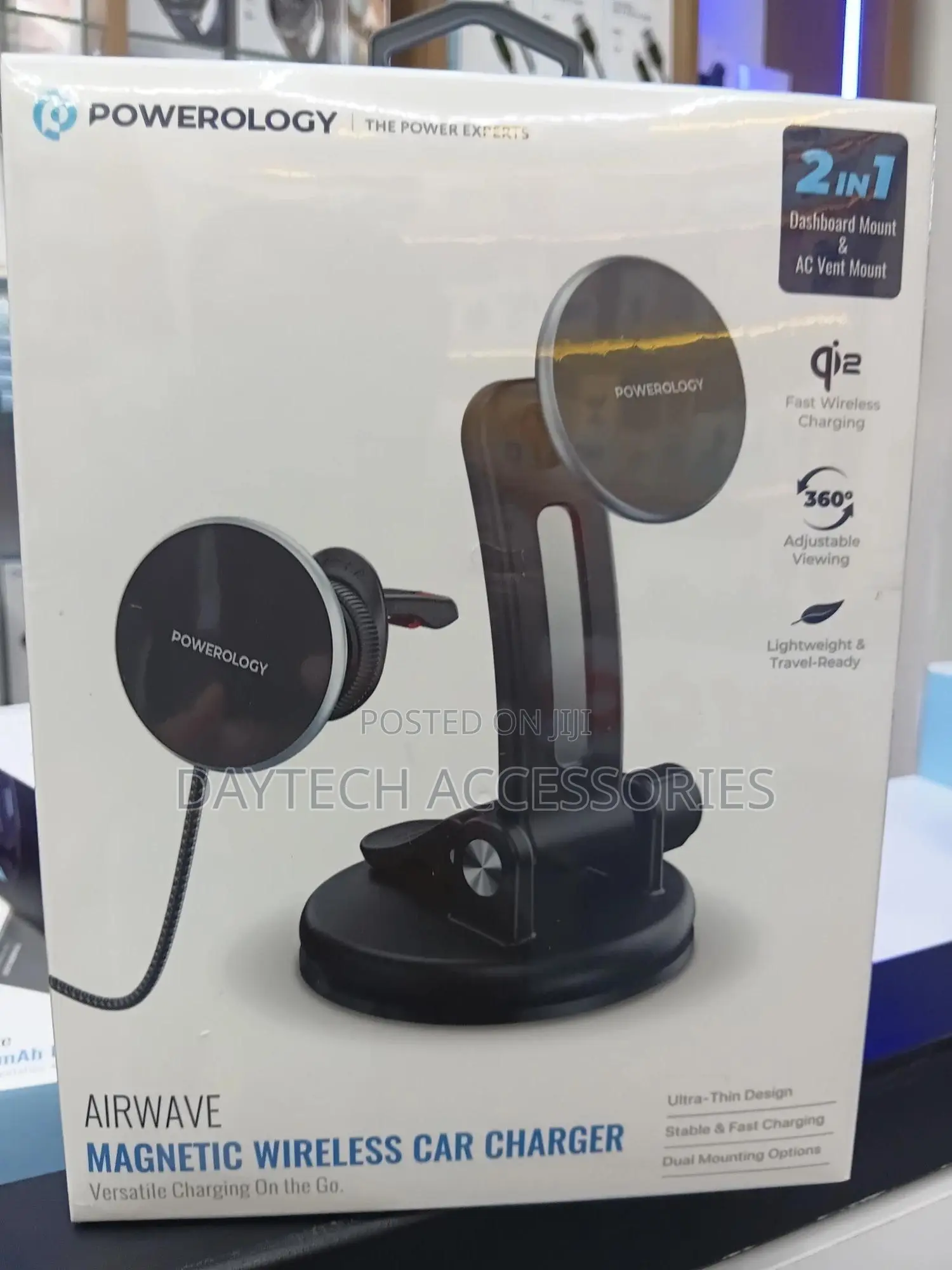 The Powerology Airwave Magnetic Wireless Car Charger ( Pwmwcc5gy).