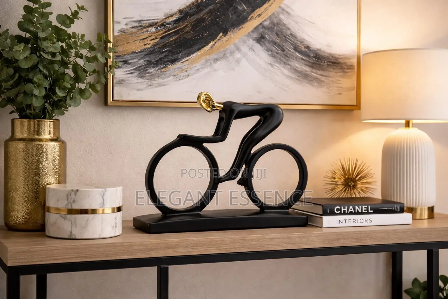 Handmade Biker Resin Figurine for Home Decoration