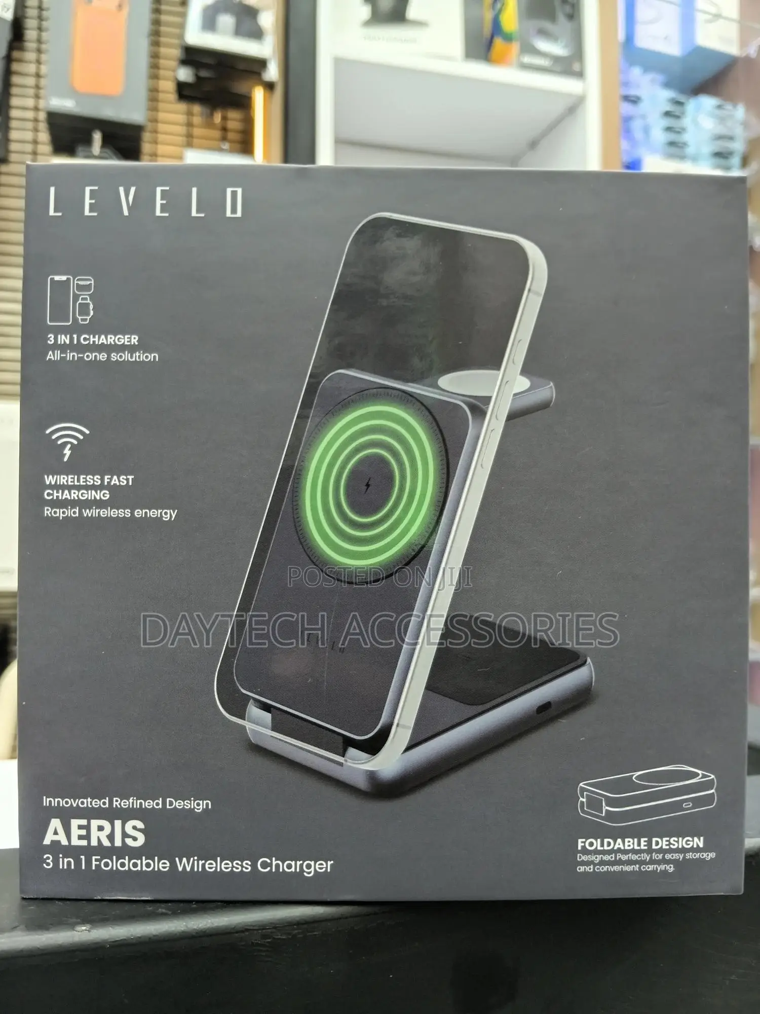 Levelo 3-in-1 Foldable Wireless Charger 15w Magsafe for iPhone