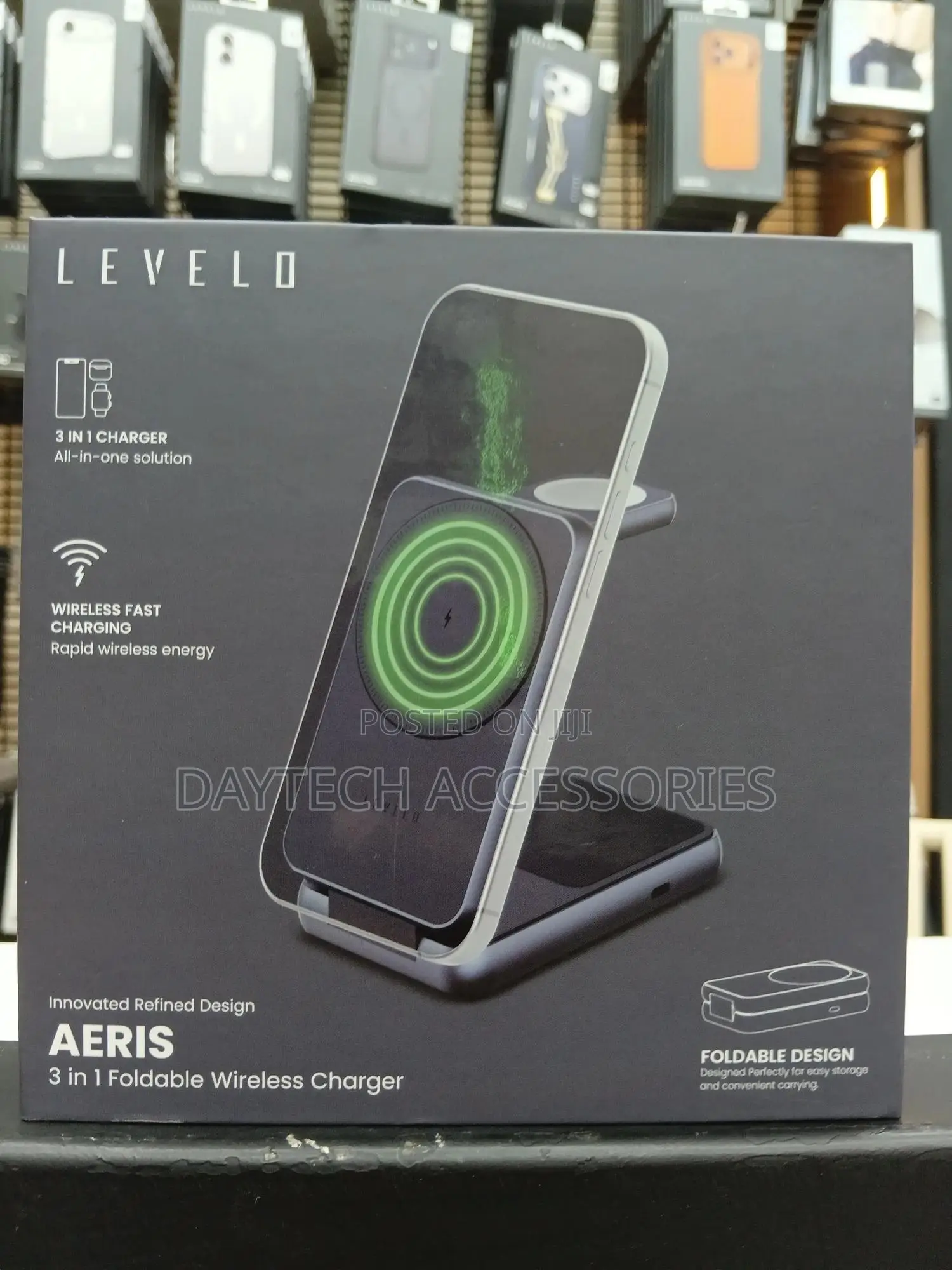 Levelo 3-in-1 Foldable Wireless Charger 15w Magsafe for iPhone