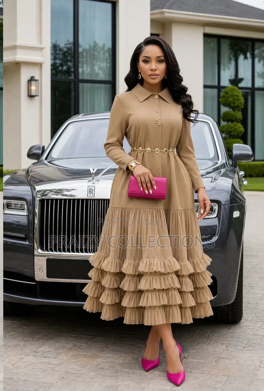 Premium Buttoned Down Miyaki Dress
