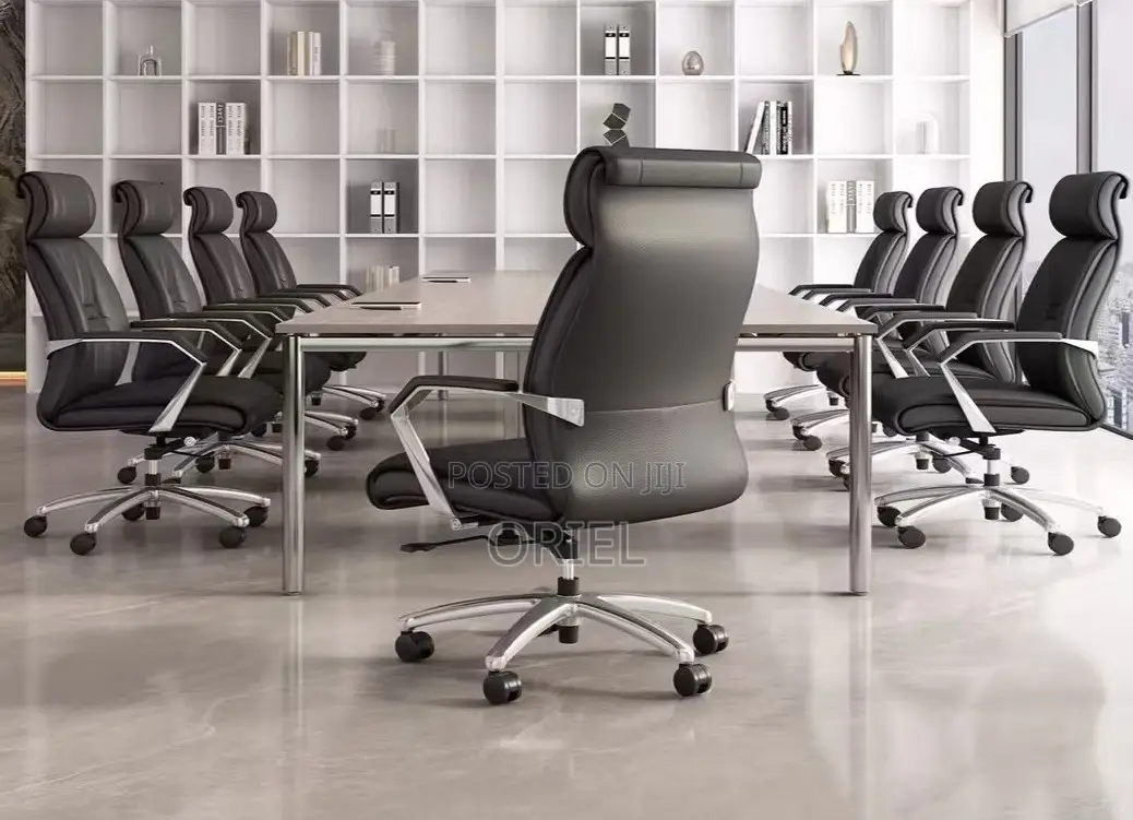 Office Chair : Chrome Base Executive High-Back Office Leather Chair
