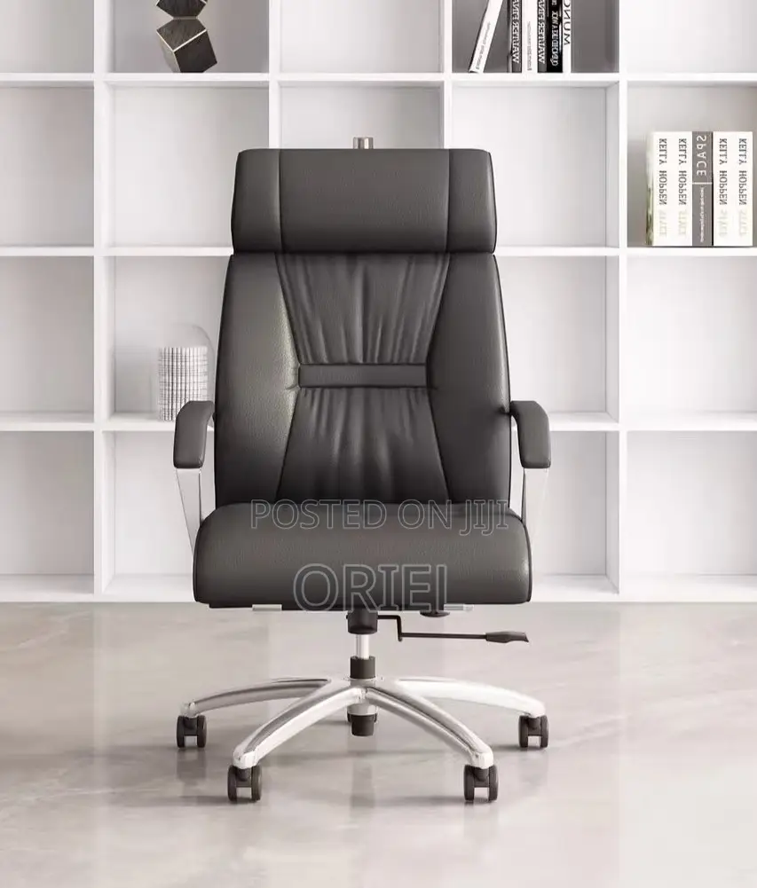 Office Chair : Chrome Base Executive High-Back Office Leather Chair