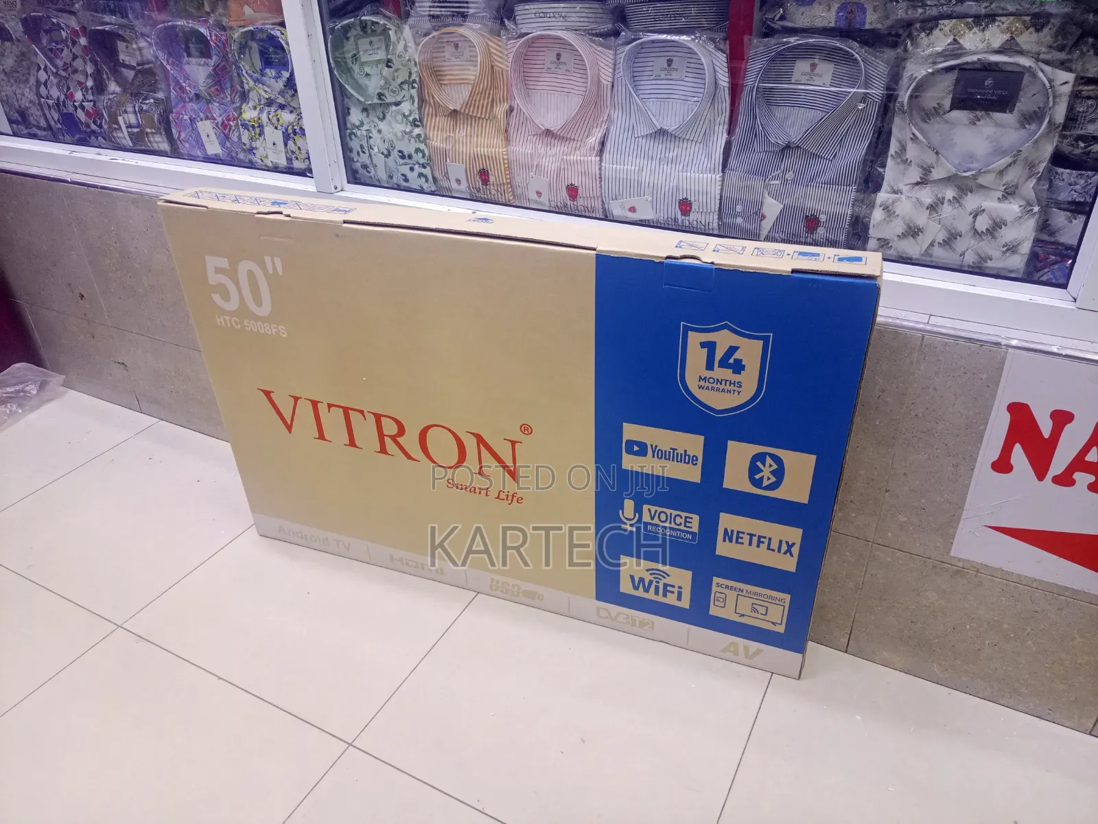 Vitron 50" Qled Smart Android Tv Bluetooth,Youtube, Netflix