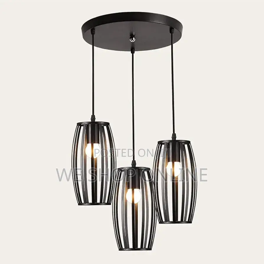 3 PCS Metal Cage Pendant Lights