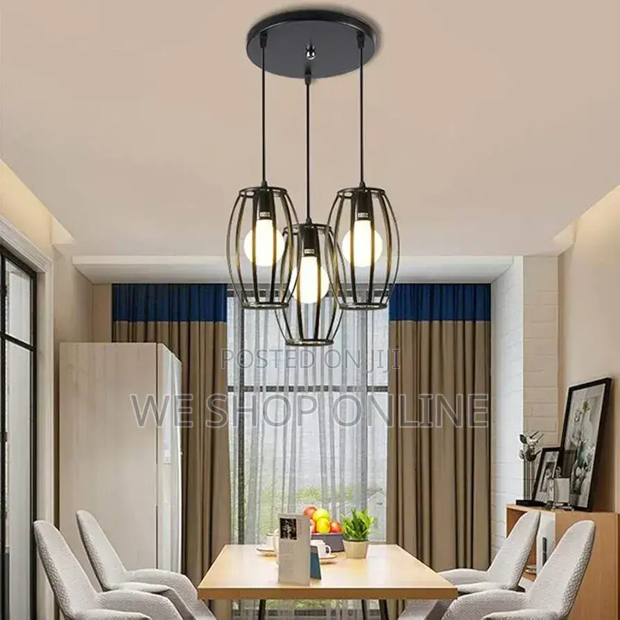 3 PCS Metal Cage Pendant Lights