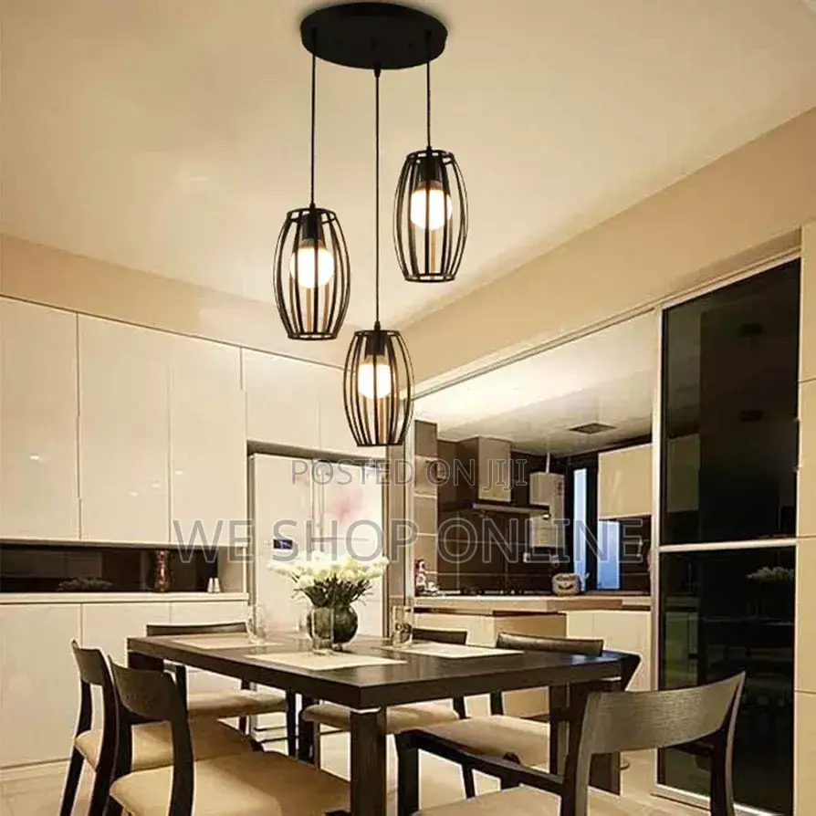 3 PCS Metal Cage Pendant Lights