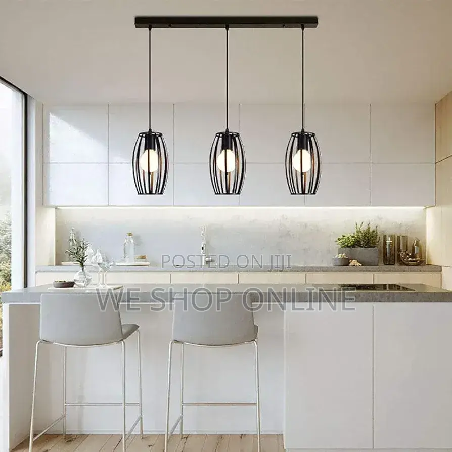 3 PCS Metal Cage Pendant Lights