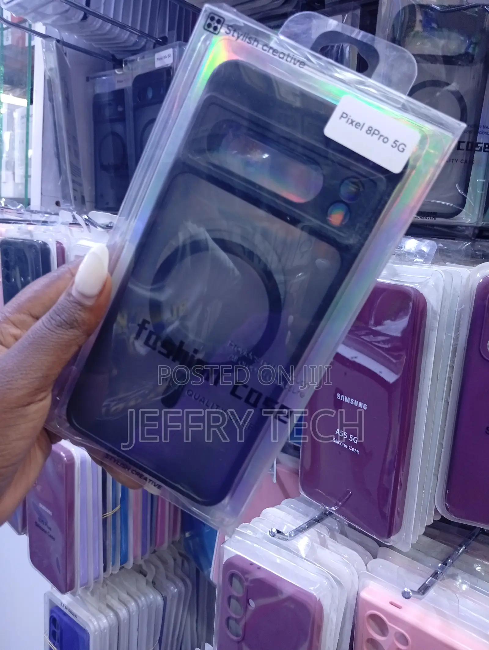 Black Translucent Magnetic Fashion Case for the Google Pixel 8 Pro.