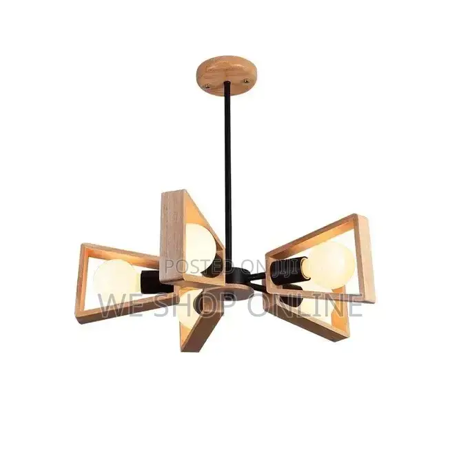 Wood Pendant Light E27×5
