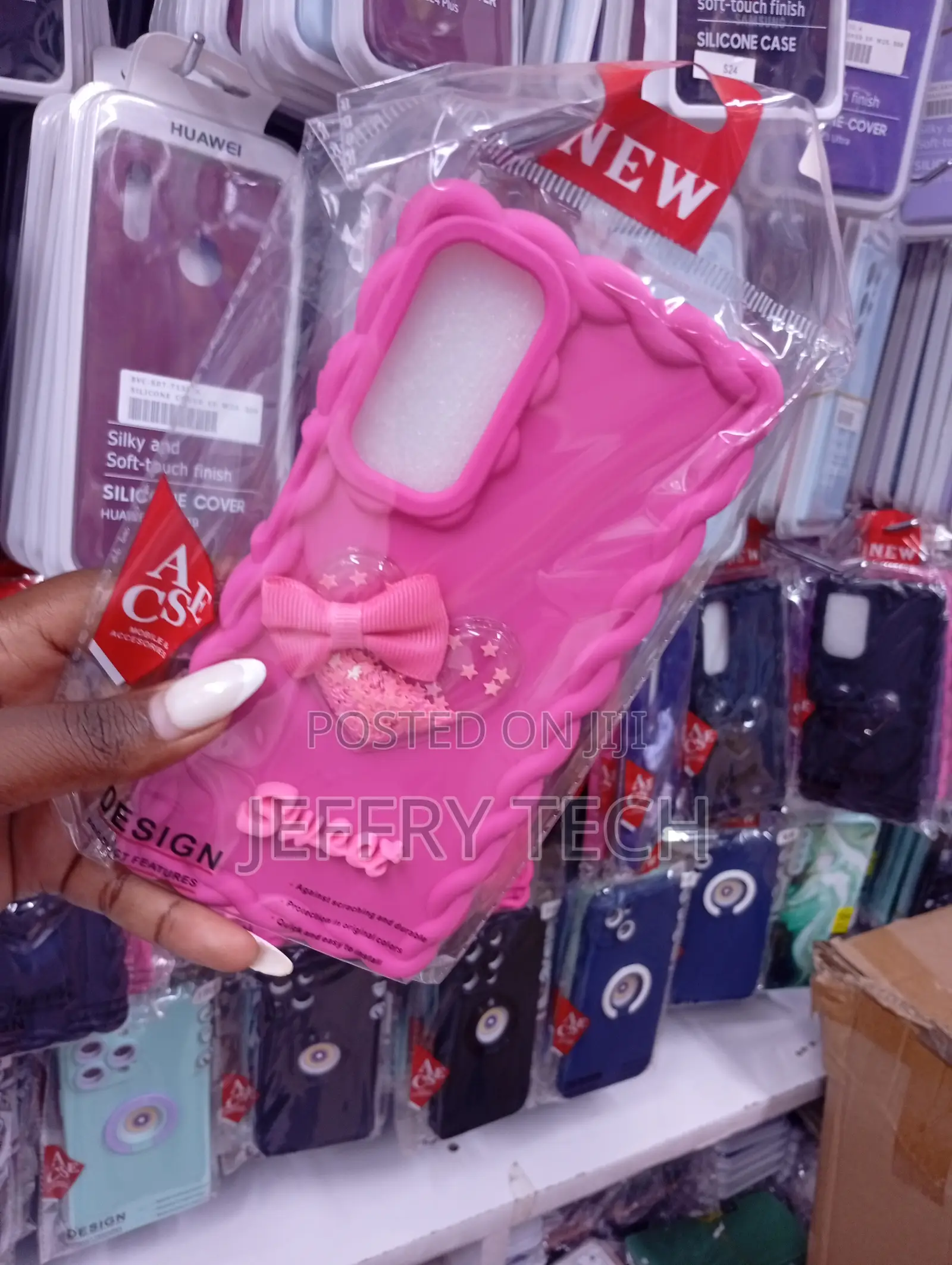 Pink Heart Phone Case Appears to Be a Silicone Cove