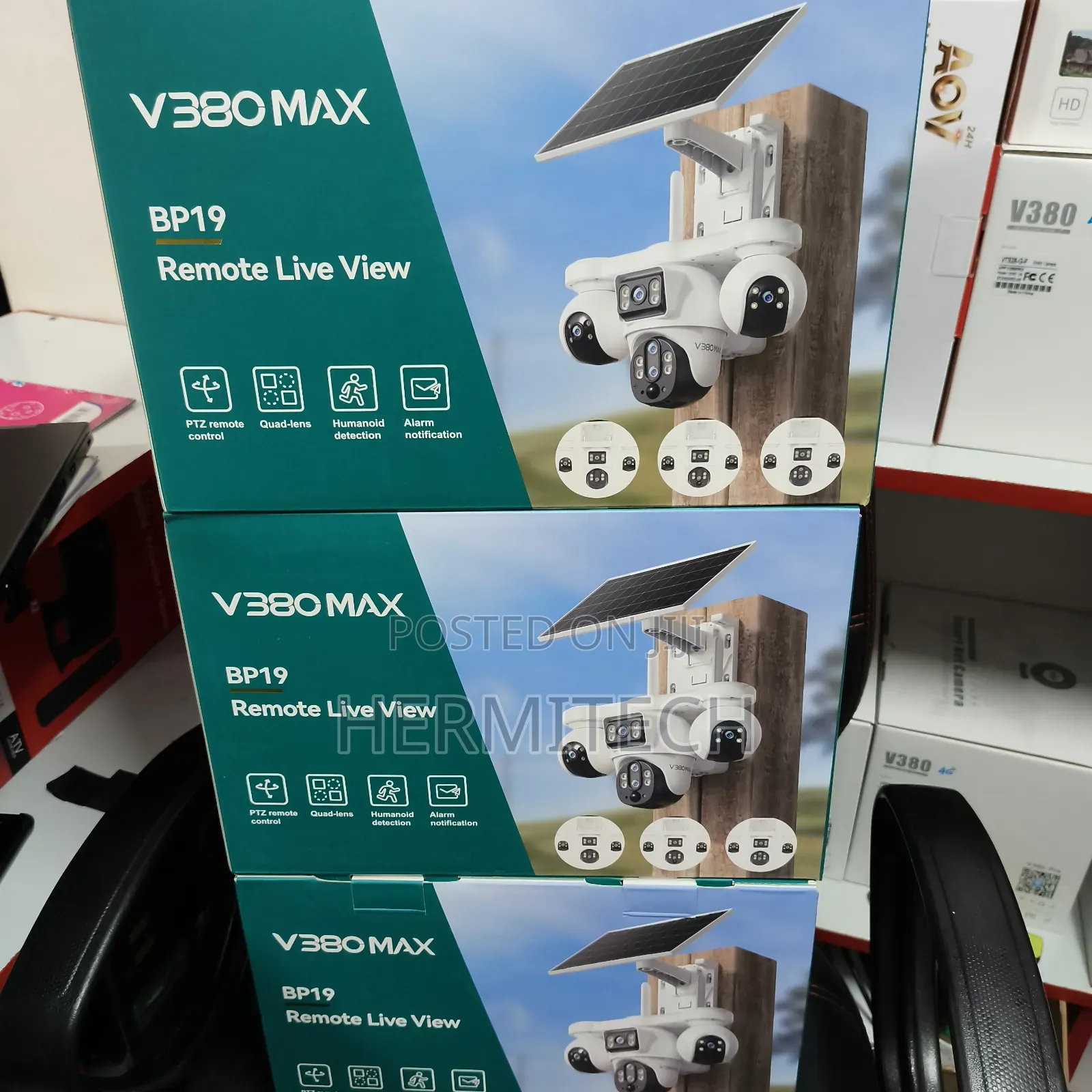 4lens CCTV Camera Solar 4screens Outdoor CCTV Camera Solar Powered
