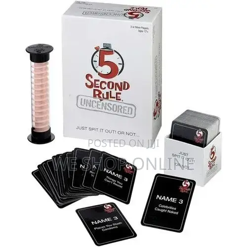 5 Second Rule Adult Party Games Uncensored Just Spit It Out! Or Not