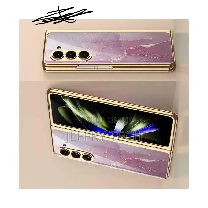 Luxury Red Marble Case for Samsung Galaxy Z Fold 3/4/5/6/7 – Shockproo