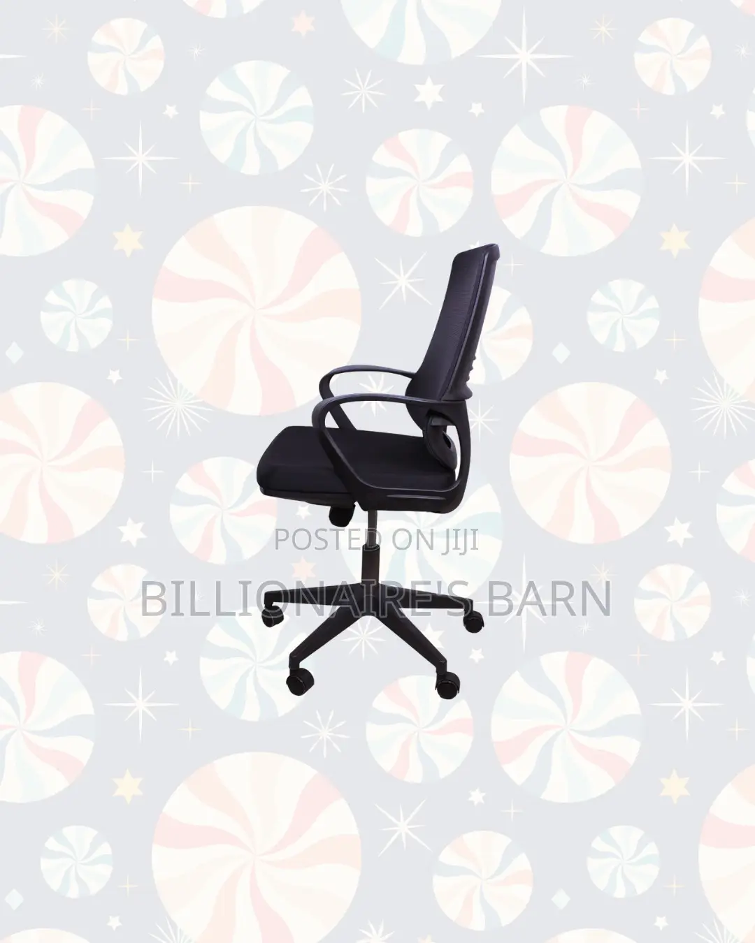 Black Ergonomic Mesh Office Chair Mid Back Lumbar Seating Solution